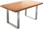 Jídelní stůl DELIFE Jídelní stůl Edge 160x90cm XL přírodní akácie nerezová ocel úzká - Jídelní stůl