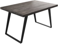 DELIFE Jídelní stůl Edge 140 × 90 cm XL platinová akácie kov šikmý - Jídelní stůl