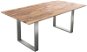 Jídelní stůl DELIFE Jídelní stůl Edge 200 × 100 cm přírodní sheesham nerezová ocel úzká švýcarská hrana - Jídelní stůl