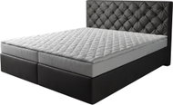 Delife Boxspring Dream-Great s matrací a topperem antracitová 180 × 200 cm imitace kůže - Postel
