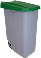 Denox Waste bin RECICLO for separated waste 85 l, green lid, plastic with wheels - Rubbish Bin
