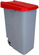 Denox Waste bin RECICLO for separated waste 85 l, red lid, plastic with wheels - Rubbish Bin