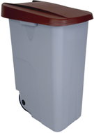 Denox Waste bin RECICLO for separated waste 85 l, brown lid, plastic with wheels - Rubbish Bin
