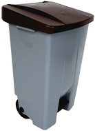 Denox Footprint waste bin for separated waste 80 l, brown lid, plastic with wheels - Rubbish Bin