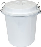 Denox Waste container with lid INDUSTRIAL, 50 l gastro, closure, white, rigid plastic - Rubbish Bin