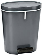 Denox Oval pedal bin 25 L, plastic, anthracite - Rubbish Bin