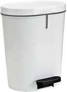 Denox Oval pedal bin 25 L, plastic, white - Rubbish Bin