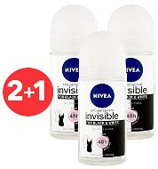 NIVEA Invisible Black & White Clear 3 x 50 ml - Női izzadásgátló