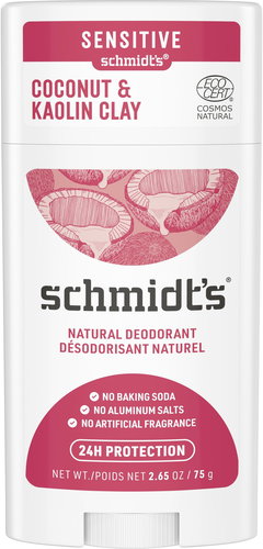 SCHMIDT'S Sensitive Coconut + kaolin clay solid deodorant 58 ml - Deodorant - Main image
