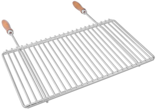DEOS Stainless steel grill grate with adjustable width 50-60×30cm with handle - Grill Rack - Main image