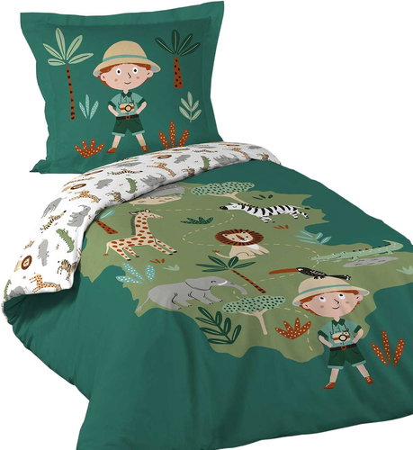 Douceur d'intérieur Leo 140 × 200 cm, green - Children's Bedding - Main image