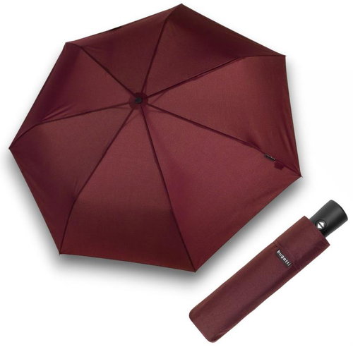 Bugatti Buddy Duo - men's fully automatic folding umbrella, burgundy, solid colour - Umbrella - Main image