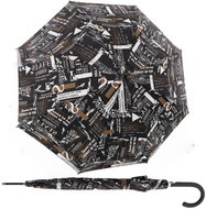 Doppler Fiber Flex AC Scribble Black - dámský holový vystřelovací deštník - Umbrella
