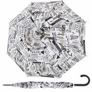 Doppler Fiber Flex AC Scribble White - dámský holový vystřelovací deštník - Umbrella
