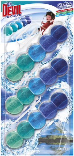 Dr. DEVIL Bicolour 5Ball Polar Aqua 3 × 35 g - Toilet Block - Main image