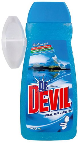 Devil toilet gel with basket 400 ml, 3in1, Aqua - Toilet Block - Main image