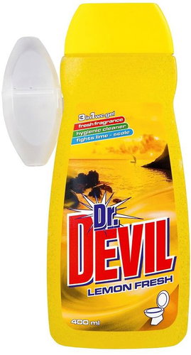 Devil toilet gel with basket 400 ml, 3in1, Lemon - Toilet Block - Main image