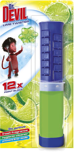 Dr. DEVIL 3in1 Lime Twister 75 ml - Toilet Block - Main image