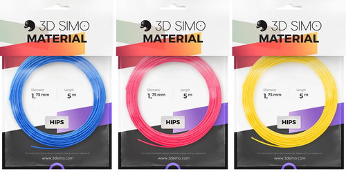 3DSimo Filament HIPS - blue, pink, Yellow 15m - 3D Pen Filament - Main image