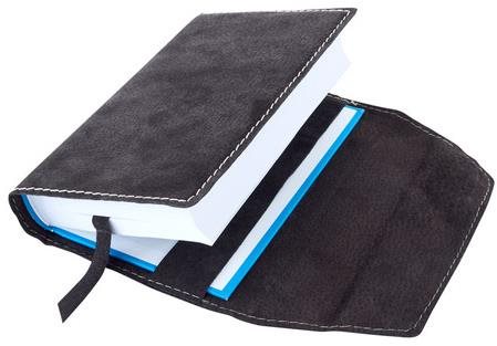Book cover leather with bookmark Brown dark - Book Cover - Main image