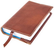 Book cover leather with bookmark Brown copper - Book Cover