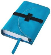 Leather book cover with buckle Blue - Book Cover