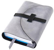 Leather book cover with buckle Grey - Book Cover