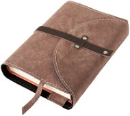 Book cover with clasp with rivets Brown suede - Book Cover