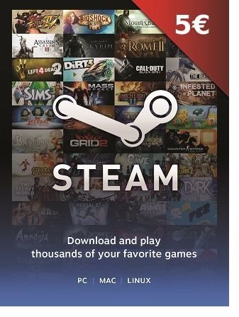 Steam wallet - 5 € - Prepaid Card - Main image