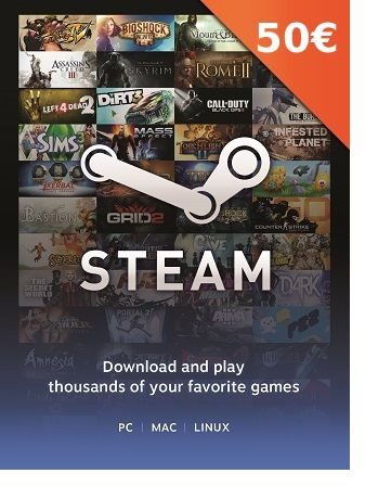 Steam wallet - 50 € - Prepaid Card - Main image
