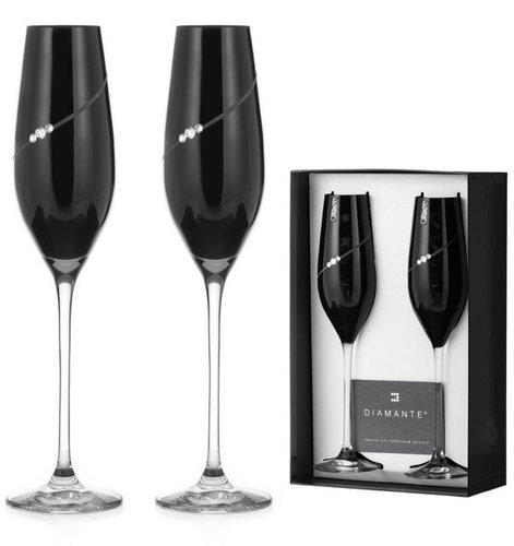 Diamante Silhouette City Black with Swarovski rhinestones 210ml 2pcs - Glass - Main image