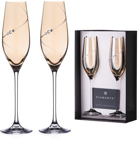 Diamante for champagne Silhouette City Amber with Swarovski stones 210ml 2pcs - Glass - Main image