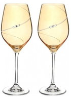 Diamante white wine glass Silhouette City Amber with Swarovski rhinestones 360 ml 2KS - Glass