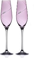 Diamante sklenice na šampaňské Silhouette City Pink s kamínky Swarovski 210 ml 2KS - Sklenice