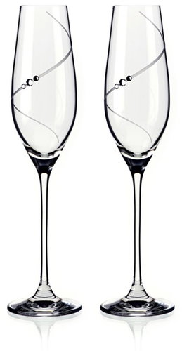 Diamante champagne glass Silhouette City with Swarovski stones 210 ml 2KS - Glass - Main image