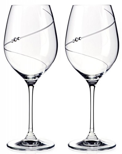 Diamante red wine glass Silhouette City with Swarovski rhinestones 470 ml 2KS - Glass - Main image