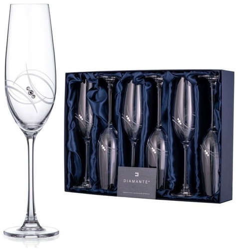 Diamante champagne glass Atlantis with Swarovski stones 260 ml 6KS - Glass - Main image
