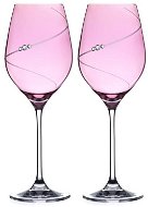 Diamante sklenice na bílé víno Silhouette City Pink s kamínky Swarovski 360ml 2KS - Sklenice