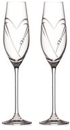 Diamante champagne glass Hearts with Swarovski stones 210ml 2KS - Glass