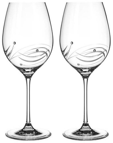 Diamante red wine glass Lunar with Swarovski stones 470 ml 2KS - Glass - Main image