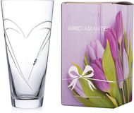 Diamante skleněná váza Hearts s kamínky Swarovski 25 cm - Váza