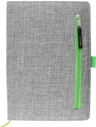 MPM QUALITY lined A5 with zipped pocket, grey-green - Journal - Main image
