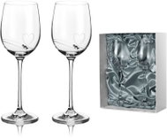 Diamante White wine glass Romance with Swarovski stones in premium satin packaging 330 ml 2 pcs - Glass