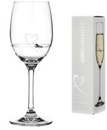 Diamante White wine glass with Swarovski crystals Petit Heart 240 ml 1 pc - Glass