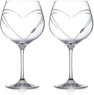 Diamante Hearts gin glass with Swarovski crystals 640 ml 2 pcs - Glass