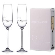 Diamante Champagne glass with Swarovski crystals Petit Heart 150 ml 2 pcs - Glass