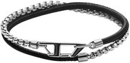 Diesel D Logo Unisex Bracelet Steel and Leather DX1472040 - Bracelet