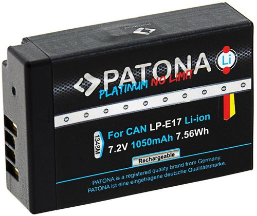 PATONA Battery for Canon LP-E17 1050mAh Li-Ion Platinum Decoded - Camera Battery - Main image