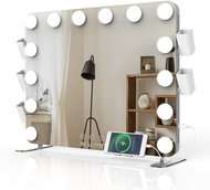 MMIRO, Make-up zrcadlo s LED osvětlením a kosmetickým zrcátkem L618A 66 × 48 cm - Mirror