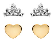 Disney Set dětských náušnic, srdce a korunky SS00001TZWL.CS, stříbrný pozlacený (Ag925/1000) - Ékszer ajándékcsomag